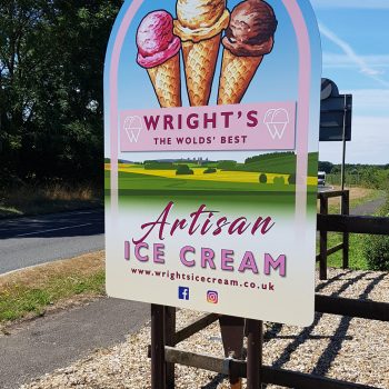 Aluminium Entrance Sign Wrights Ice Cream