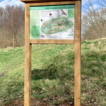 Castle Bromage Oak Vertical Sign