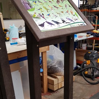 Recycled plastic lectern assembled workshop