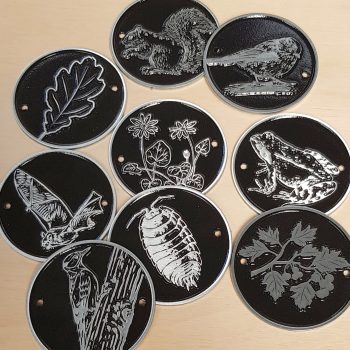 Zinc Rubbing Discs nature themed