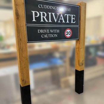 Oak & Aluminium Entrance Sign